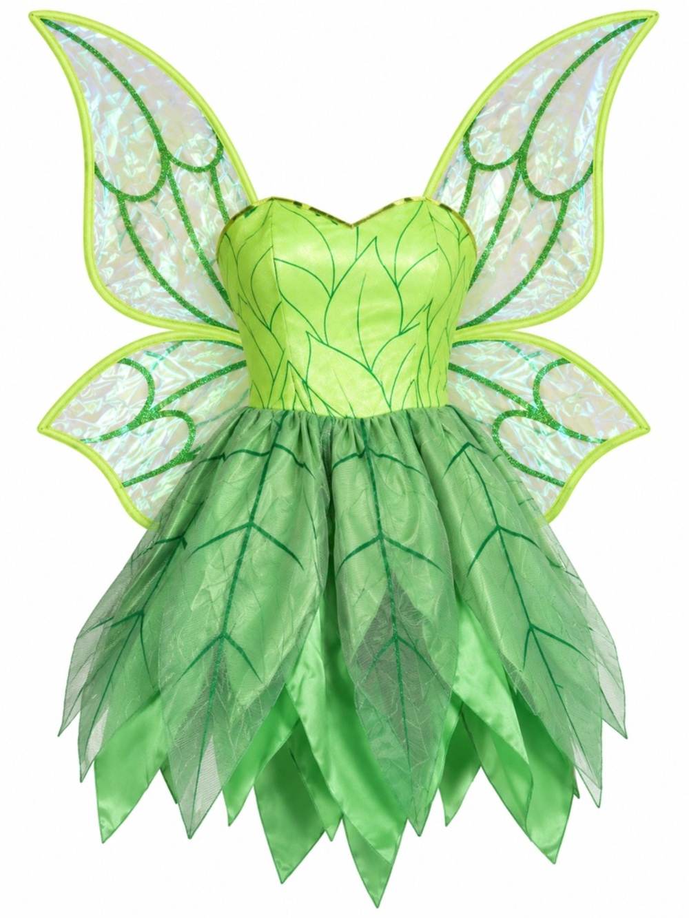 Spooktacular Creations Women’s Fairy Costume Green Dress Wings | Size M